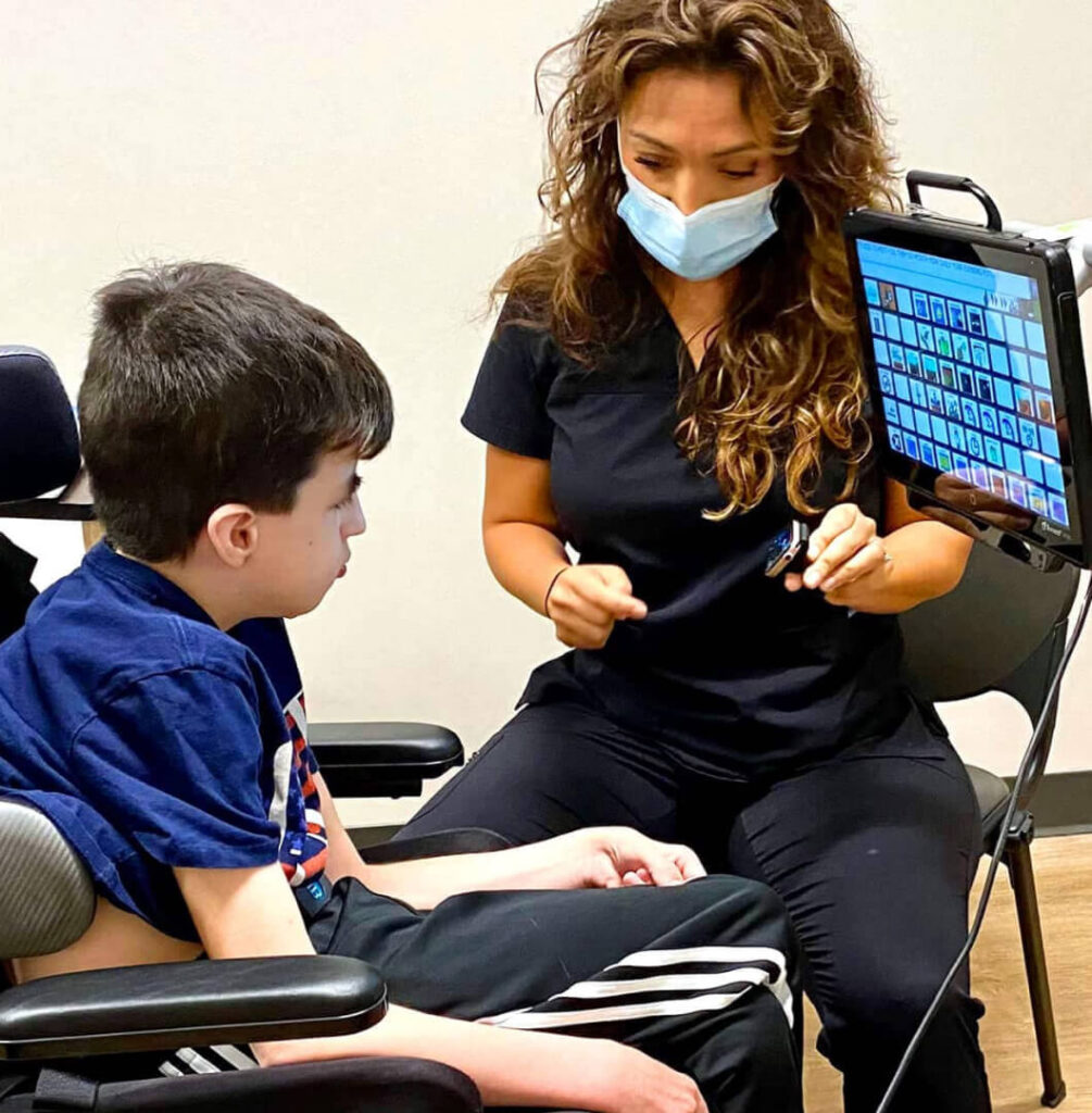 Speech Therapist with child